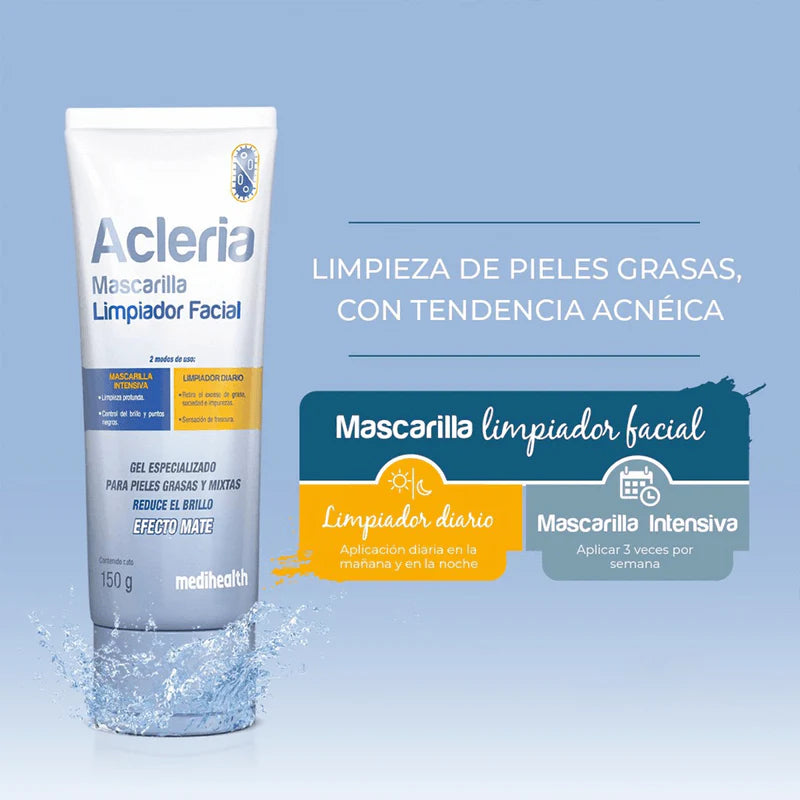 Acleria mascarilla gel limpiador facial x 150g